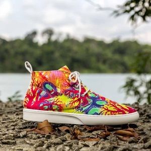 Dottlers Great Barrier Reef High Top Sneakers - Unisex USM 6.5, USW 7.5